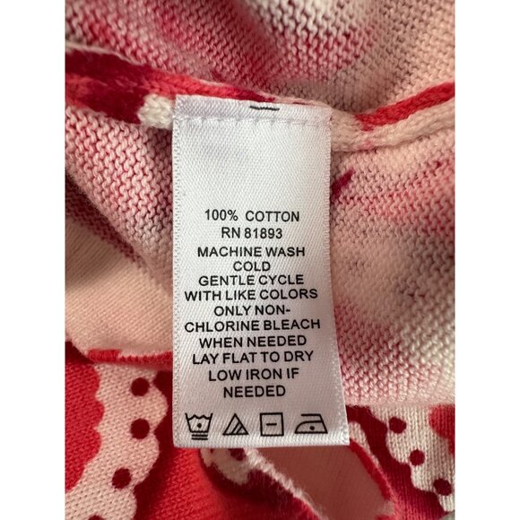 Isaac Mizrahi Live! Womens Red/White Geometric Button Front Cardigan Sweater 1X - Picture 4 of 13
